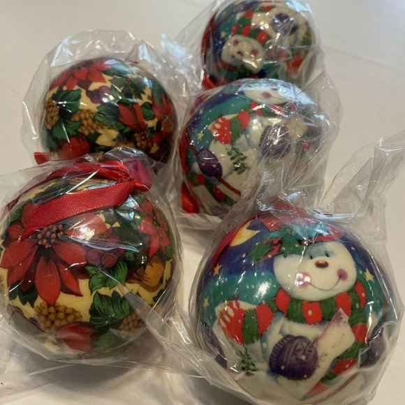 Vtg 90s NEW Shackman Lot Christmas Ball Ornaments - Picture 1 of 6